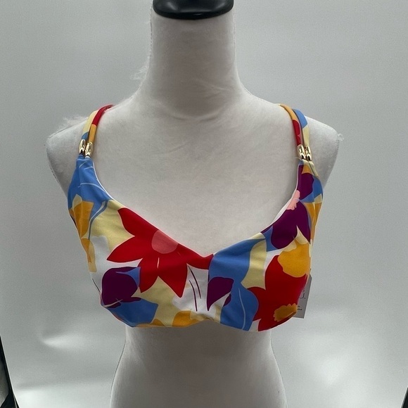 Time and Tru Women's Floral X-Back Swim Top - Picture 3 of 9